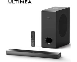 Ultimea - Nova S40 - Soundbar - 2.1 Soundbar voor TV - Stereo - 160W - 87dB - 50Hz-20KHz - Luidsprekers - Luidsprekerkabels - Speaker - Zwart