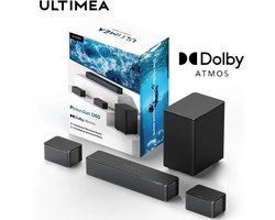 Ultimea - Poseidon D60 - Soundbar - Soundbar voor TV - Luidsprekers - Luidsprekerkabels - Speaker - 3D Surround Soundbar - 87dB - 50Hz-20KHz - Zwart