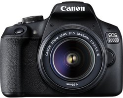 Canon EOS 2000D + 18-55mm f/3.5-5.6 + 16GB + Cameratas SB130 - Zwart