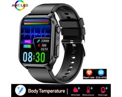 2024 Nieuwe Gezondheid Smartwatch voor Mannen – Non-invasieve Bloedsuikermeting, ECG+PPG, Stembediening, IP68 Waterdicht, Hartslagmeter, Stappenteller, Geschikt voor Android en iOS