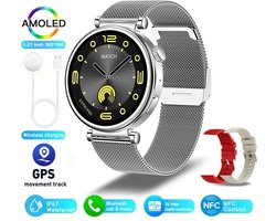 2024 Nieuwe Smartwatch voor Dames - 360x360 AMOLED HD Scherm, NFC, IP68 Waterdicht, Hartslagmeter, 500+ Wijzerplaten, Fitness Tracker, Slim Horloge