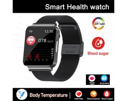 2024 Slimme Horloge met Bloedglucosemeting – ECG+PPG Hartslagmonitor en Lichaamstemperatuur – Fitness Tracker voor Mannen en Vrouwen – Sporthorloge met Gezondheidsmonitor, Stappenteller, Slaaptracke