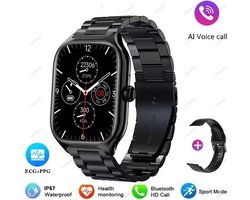 2024 Smartwatch voor Mannen en Vrouwen met Bloedglucosemeter, 2.01 Inch HD Scherm, Hartslagmeter, Bluetooth Oproepen, Waterdicht Sporthorloge, Gezondheid Monitor, Fitness Tracker