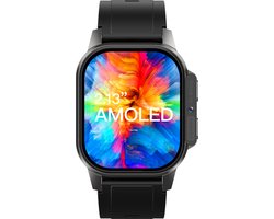 4G LTE Smartwatch met AMOLED Scherm - 4GB RAM, 64GB ROM, 2.13" HD Scherm, SIM & Wifi Ondersteuning, Camera, Android 8.1 - Sporthorloge met Hartslagmeter en Stappenteller