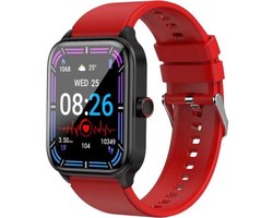 GlucoWatch - Glucosemeter - ECG Hartslagmeter - Bloedsuiker horloge - Diabetes meter - Glucose Revolutie - Bloedsuikermeter - Smartwatch - Glucose meter zonder prikken - Rood