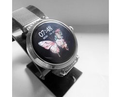 Hetty's - Sport Watch - Veel functies - Zilverkleurig - Met oplader - Extra band van siliconen - Rand van Zirconia's