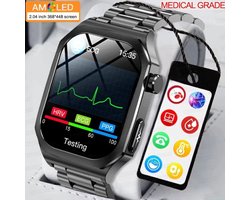 Medische Kwaliteit Smart Watch Bloedglucose Bloed Lipide Urinezuur Ecg Pijnloos Insuline Bloedsuiker Meter Horloge Lichaamstemperatuur Bluetooth Call Health Smartwatch