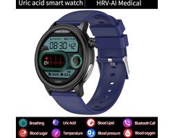 Medische Smartwatch 2024 – Bloedsuiker, ECG, PPG, Bloeddruk en Temperatuur Monitoring – Bluetooth Oproepen – Voor Mannen en Vrouwen – Gezondheidsmonitor, Hartslagmeter, Bloeddrukmeter, Temperatuurmeting, Slim Horloge