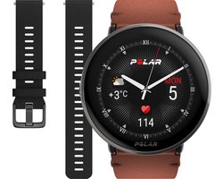 Polar Ignite 3 Titanium- Fitness Smartwatch & GPS Activity Tracker - Leder Brons/Siliconen Zwart - S-L