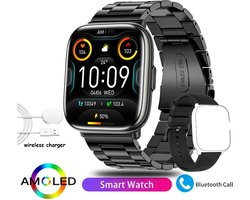 Smartwatch 2024 – 1.75 Inch AMOLED, 390x450 HD, NFC, Bluetooth Oproepen, Waterdicht – Voor Mannen en Vrouwen – Slim Horloge, Bluetooth Smartwatch, Waterdichte Smartwatch, AMOLED Display, NFC Horloge