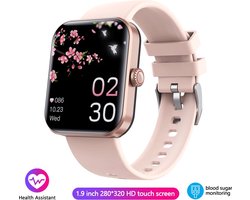 Smartwatch 2024 – 1,9 Inch Scherm – Bloedsuiker- en Hartslagmonitor – 50+ Sportmodi – Fitness Tracker voor Mannen en Vrouwen – Gezondheidsmonitor, Sporthorloge, Hartslagmeter, Bloedsuiker Monitor