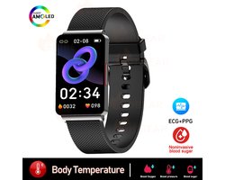 Smartwatch voor Mannen en Vrouwen – ECG en PPG Gezondheidsmonitor, Bloedglucose Meter, Temperatuurmeter, 1.57 Inch Scherm, Modieus en Functioneel – 2024, Ideaal voor Gezondheid en Fitness