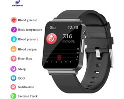 Smartwatch voor Mannen en Vrouwen - Niet-Invasieve Bloedglucosemonitor, ECG, Bloeddruk en Lichaamstemperatuur - Waterdicht en Geschikt voor Sport - Gezondheid, Fitness, Wearable Technologie