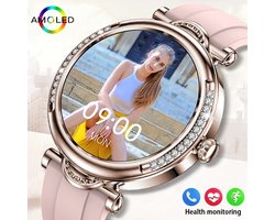 Smartwatch voor Vrouwen 2024 – 360x360 HD Scherm, Hartslagmeter, Aangepaste Wijzerplaten, Spraakoproepen – Mode Slimme Horloge Geschikt voor Android