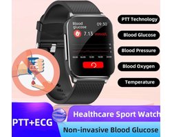 Sport Gezondheid Smart Horloge 2023 Nieuwe Ptt + Ecg Bloedglucose Suiker Druk Hartslag Monitoring Smartwatch Voor Mannen Vrouwen Fitness Tracker Waterdichte Smartwatch Voor Android iOS Professionele Insuline Meter