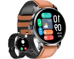 Sporthorloge AMOLED smartwatch voor heren met hartslagmonitor SpO2-slaapstappenteller IP68 waterdicht 400 mAh - Bluetooth-oproep - Android iOS - 3 armbanden