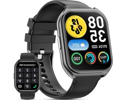 Sporthorloge Smartwatch heren dames 1.85-inch Bluetooth-oproep handsfree antwoord 100+ sportsmartwatch slaap hartslagmeter stappenteller fitnesstracker Android iOS Zwart