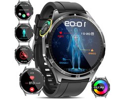 Sporthorloge voor heren en dames rond 35 cm (143 inch) - 2025 Smartwatch ECG + HRV - urinezuur - BMI - AMOLED bloeddruk gezondheidshorloge - telefoonfunctie - 24H hartslag - SPO2 lichaamstemperatuur