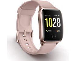 Vigorun Smartwatch Roze - Fitnesstracker, Hartslagmeter, Stappenteller, Activiteitentracker, IP68 waterdicht, compatibel met iOS en Android