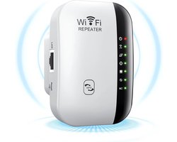 DD Wifi Versterker Stopcontact - Repeater - 2 Ethernet-Poorten - 11x11x6cm - Wit