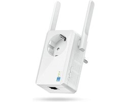 DD Wifi Versterker Stopcontact - Repeater - Schakelaar - 7x11x8cm - Wit