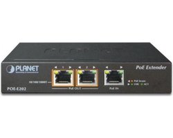 PLANET POE-E202 netwerkextender Netwerkzender & -ontvanger Zwart 10, 100, 1000 Mbit/s