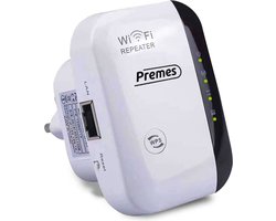 Premes - Wifi Versterker Stopcontact - met Internet Kabel - 300 MBPS - Nederlandse Handleiding - Draadloos - Wifi Repeater - Wifi Booster