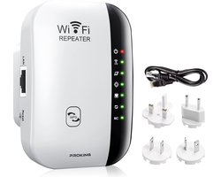 PROKING WiFi Versterker - Stopcontact - Inclusief internetkabel - Repeater - 300Mbps - Draadloos - Wit