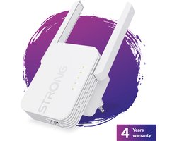 STRONG Wifi Versterker Repeater 300 Mbps - 2,4 GHZ - Access Point - LAN-poort - WAN/LAN-poort - 2 antennes - 4 jaar garantie