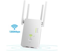 Super WiFi Repeater - 1200 Mbps - WPS Knop - WiFi Versterker - WiFi Extender - WiFi Booster - Geschikt voor 2.4 Ghz en 5.0 Ghz