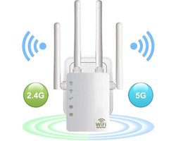 Wifi Versterker 1200 Mbps - NL handleiding - Wifi versterker stopcontact - Draadloos - Wifi Repeater - Wifi Booster - Wit