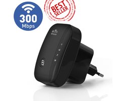 Wifi Versterker - Stopcontact - 300 Mbps - Booster - Extender - Repaeter - Zwart