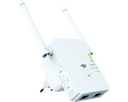 Wifi Versterker Stopcontact - Wifi Stopcontact Met 2 Antennes - Wifi Repeater 300 Mbit/s - Internet Booster - Wifi Extender