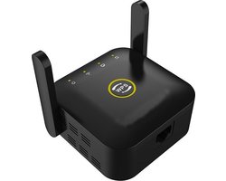 WiFi Versterker stopcontact - Zwart- Antenne - Wifi Repeater - 300Mbps - Draadloos - Overal internet - Signaalversterker - Ethernet - Wireless Range Extender- 300 mbps - 2.4 Ghz