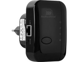 WiFi Versterker stopcontact - Zwart- Wifi Repeater - Draadloos - Overal internet - Signaalversterker - Ethernet - Wireless Range Extender- 300 mbps - 2.4 Ghz