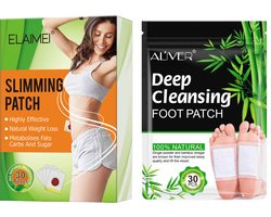 Afslank & Detox Pakket – 30 Dagen Afslankpleisters – 15 Nachten Detox Voetpleisters – Detoxkuur - Slimming Patch - Afval Pleister - Navel Pleister - Buik Pleister - Slim Patches - Dieet Pleister - Afslanken - Afvallen - Vet Verbrander – Belly