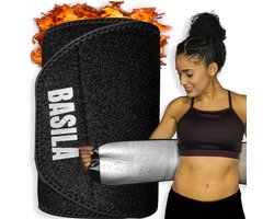 Basila® Premium Zweetband - Silver Ion - One Size - 110cm - Sauna Band, Waist Trainer, Afslankband, Waist Shaper, Buikband