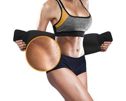 Bodio Waist trainer - Zweetband buik - Buikband - Waist shaper - Afslankband - Sauna belt - Ab trainer - Sixpack trainer - Buiktrainer - Afslankriem - Sauna band - Buikgordel - Afslankgordel buik - Afslankgordel band - Afvallen - Zwart