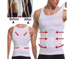 Corrigerend Hemd Mannen -Houding correctie hemd/shirt - Body Buik Shapewear Shirt -  Slim Waist Shaper - Figuurcorrigerend Correctie Ondershirt - Postuur Corrector . Maat XL