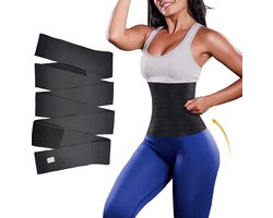 De Millennials - buik taille wrap - 4 Meter - Afslankband 2.0 - Waist Trainer Corset - Bandage wrap-band - Zweetband - Waisttrainer - Saunaband - Afvallen - Dames - Vet verbranden - Sauna effect - Corrigerend buik - One Size - Verstelbaar