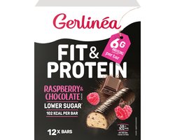 Gerlinea - Mijn Pauze - Carb Reduced Maaltijdrepen - Framboos - Chocolade - 12 stuks