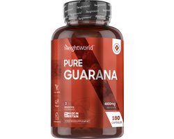 Guarana capsules - 4800 mg - Rijk aan cafeïne - 180 vegan capsules voor 3 maanden - Alternatief voor andere Cafeïne Pillen - Guarana capsules met Cafeïne - van WeightWorld