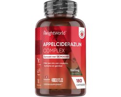 WeightWorld Appelazijn capsules - Appel Cider Vinegar Complex - 1860 mg - 180 vegan capsules voor 2 maanden