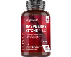 WeightWorld Raspberry Ketone Plus afslanksupplement - 180 capsules voor 3 maanden voorraad - 4280 mg per portie - Vegan en 100% natuurlijk