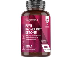 WeightWorld Raspberry Ketone Pure - 1200 mg - 180 vegan capsules voor 6 maanden voorraad