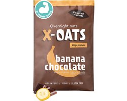 X-OATS-LEKKERE ONTBIJTSHAKE-hoog in proteïne, laag in suiker| 8x 70gr overnight oats shake |vegan en glutenvrij| maaltijdvervanger| afslanken| gezond & heerlijk ontbijt/maaltijd| snel & makkelijk te bereiden| 1 smaak-8-pack [8x banaan/chocolade]