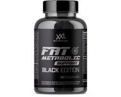 XXL Nutrition - Fat Metabolic Support Black Edition - Vet Verbranden, Afvallen, Fat Burner, Dieet, Vetverbrander, Gewichtsverlies - Cafeïne, Hydroxyctric Acid & EnXtra - 120 Veggiecaps: Vegan Capsules