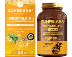 Zühre Ana Bromelaïne 60 Tabletten - 1250 Mg Bromelaïne, Quercetine, Chroompicolinaat en Vitamine C