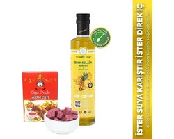 Zühre Ana Bromelaïne Detox Siroop Met Ananas 1 Fles 250 ml + Ziya Dede Atom Çayı Detox en Energie Thee 30 Cubes Verlaagt het suiker- en cholesterolgehalte in het bloed Goed bij maagklachten en pijn - Kruidenmix Thee