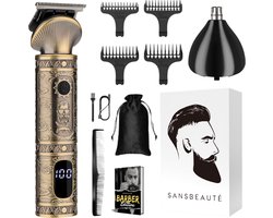 2-in-1 Baardtrimmer Mannen - Trimmer voor Baard en Lichaam - Incl. 2 opzetstukken - Sansbeauté® - Bodygroomer Mannen - Bodytrimmer Heren - Haar trimmer - Tondeuse - 0.5-15MM - Neus en Oor - Trimapparaat - Baard Machine